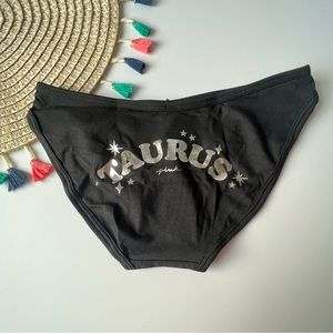 Victoria's Secret PINK Cotton Bikini Panty Taurus Black XS NEW